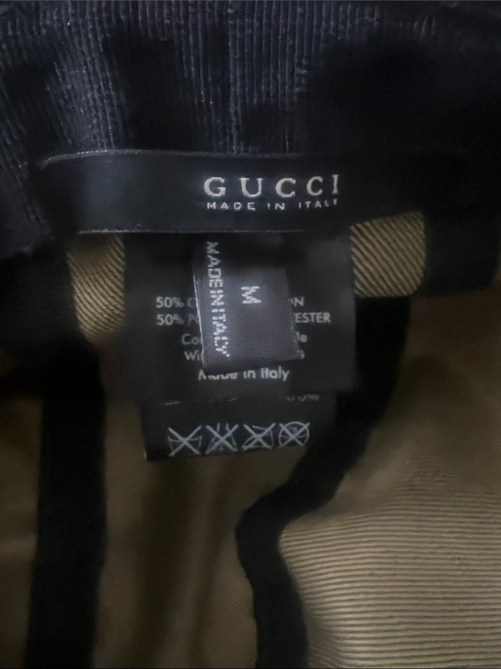 GUCCI Authentic GG‎ Canvas Unisex Designer Denim Hat M Blue Beige Luxury Casual - Picture 5 of 6